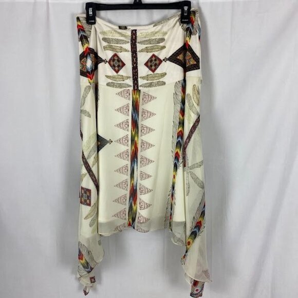 Vintage Collection Shark Tail Feather Tribal Print Skirt Women's Small/ Medium - Picture 2 of 13
